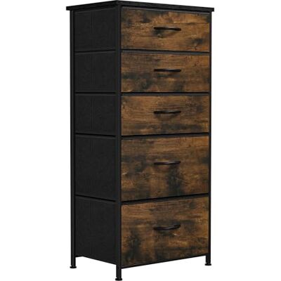 YITAHOME Commode pour Chambre à Coucher, Commode à 5 Tiroirs en Tissu Meuble de Rangement avec Dessus en Bois et Grand Espace de Rangement Chambre à Coucher, Salon, Chambre d'enfant, Rouille Brun - Publicité YITAHOME Commode pour Chambre à Coucher, Commode à 5 Tiroirs en Tissu Meuble de Rangement avec Dessus en Bois et Grand Espace de Rangement Chambre à Coucher, Salon, Chambre d'enfant, Rouille Brun - Publicité