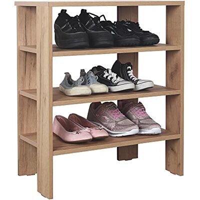 RICOO Meuble Chaussure Entree 70 x 60 x 32 cm WM039-EG Range Chaussures Chêne Marron – Etagere Rangement - Publicité RICOO Meuble Chaussure Entree 70 x 60 x 32 cm WM039-EG Range Chaussures Chêne Marron – Etagere Rangement - Publicité