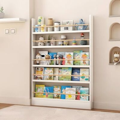 Dtyubfg Étagères murales pour livres d'enfants, étagères de rangement peu encombrantes à 3/4/5 niveaux à installer derrière une porte, montage rapide et flexible pour chambre d'enfant, chambre de bébé - Publicité Dtyubfg Étagères murales pour livres d'enfants, étagères de rangement peu encombrantes à 3/4/5 niveaux à installer derrière une porte, montage rapide et flexible pour chambre d'enfant, chambre de bébé - Publicité