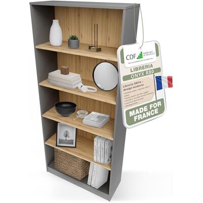 CDF Bibliothèque Ouverte Meuble à Case de Rangement avec Compartiments Colonne pour Bureau Salle à Manger Home Office Salon Livres Dossiers Décoration Chambre Vertical Anthracite/Chêne artisan 80 cm - Publicité CDF Bibliothèque Ouverte Meuble à Case de Rangement avec Compartiments Colonne pour Bureau Salle à Manger Home Office Salon Livres Dossiers Décoration Chambre Vertical Anthracite/Chêne artisan 80 cm - Publicité