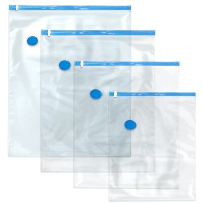 KARAT Sac de Rangement sous Vide pour vêtements et couvertures Sac sous Vide avec Valve étanche, réutilisable & Anti-poussière, économiseur d'espace, Transparent (Tom) (40 x 60 cm) - Publicité KARAT Sac de Rangement sous Vide pour vêtements et couvertures Sac sous Vide avec Valve étanche, réutilisable & Anti-poussière, économiseur d'espace, Transparent (Tom) (40 x 60 cm) - Publicité