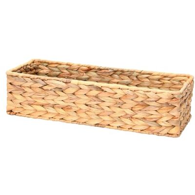 Household Essentials Panier de rangement rectangulaire en jacinthe d'eau, naturel, fer - Publicité Household Essentials Panier de rangement rectangulaire en jacinthe d'eau, naturel, fer - Publicité