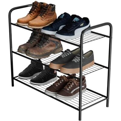 Amig – Meuble à Chaussures métallique à 3 étagères pour 9 Paires – 65 x 25 x 53,5 cm – Étagère à Chaussures en Acier Noir – Idéal pour Chambre, entrée ou Placard - Publicité Amig – Meuble à Chaussures métallique à 3 étagères pour 9 Paires – 65 x 25 x 53,5 cm – Étagère à Chaussures en Acier Noir – Idéal pour Chambre, entrée ou Placard - Publicité