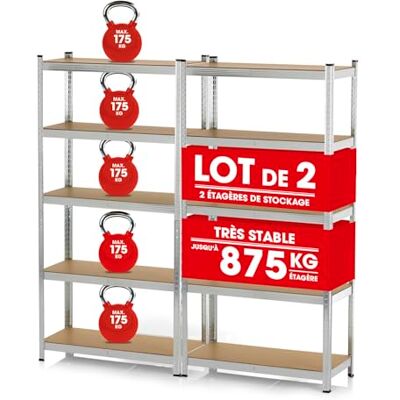 Étagère et établi robustes EASYmaxx - 180 x 90 x 40 cm - 1750 kg capacité - Publicité Étagère et établi robustes EASYmaxx - 180 x 90 x 40 cm - 1750 kg capacité - Publicité