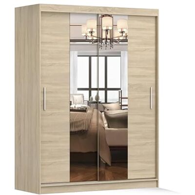 Fabryka Mebli Idźczak Armoire avec miroir, portes coulissantes, armoire à portes coulissantes, armoire de chambre à coucher, 61 x 150 x 200 cm, armoire pour chambre à coucher, dressing, vestiaire - Publicité Fabryka Mebli Idźczak Armoire avec miroir, portes coulissantes, armoire à portes coulissantes, armoire de chambre à coucher, 61 x 150 x 200 cm, armoire pour chambre à coucher, dressing, vestiaire - Publicité