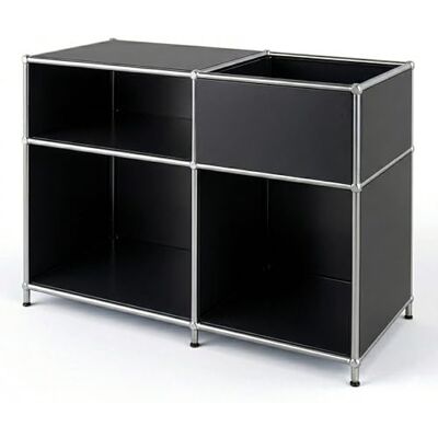 KARAT Étagère Métallique Concept Epure MK-030 – Meuble de Rangement avec 3 Niveaux et Compartiment Fermé, Buffet Moderne pour Salon, Bureau ou Chambre (Noir) - Publicité KARAT Étagère Métallique Concept Epure MK-030 – Meuble de Rangement avec 3 Niveaux et Compartiment Fermé, Buffet Moderne pour Salon, Bureau ou Chambre (Noir) - Publicité