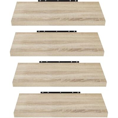 EUGAD 4 pièces Étagère Murale étagères suspendues en Bois,50x22,9x3,8cm Sonoma Chêne 0091QJ-4 - Publicité EUGAD 4 pièces Étagère Murale étagères suspendues en Bois,50x22,9x3,8cm Sonoma Chêne 0091QJ-4 - Publicité