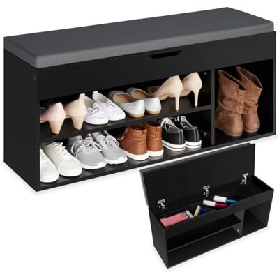 tectake Banc Chaussures Meuble de Rangement Moderne pour Max. 9 Paires, 104x30x49 cm, Rangement Chaussures Gain de Place Ideal Entree, Chambre, Dressing - Publicité tectake Banc Chaussures Meuble de Rangement Moderne pour Max. 9 Paires, 104x30x49 cm, Rangement Chaussures Gain de Place Ideal Entree, Chambre, Dressing - Publicité