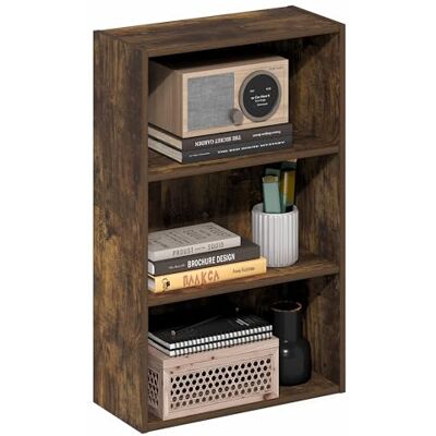 Furinno Basic Bibliothèque À 3 Niveaux, Étagère De Rangement Cubique, 18 X 43 X 66 Cm, pour Salon, Chambre, Bureau, Couleur Pin Ambré - Publicité Furinno Basic Bibliothèque À 3 Niveaux, Étagère De Rangement Cubique, 18 X 43 X 66 Cm, pour Salon, Chambre, Bureau, Couleur Pin Ambré - Publicité