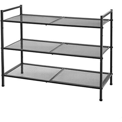 SONGMICS Étagère à Chaussures à 3 Niveaux, Organisateur, Rangement Chaussures, empilable, 9-12 Paires de Chaussures, en métal, pour entrée, Salon, Salle de Bain, Noir LMR17BK - Publicité SONGMICS Étagère à Chaussures à 3 Niveaux, Organisateur, Rangement Chaussures, empilable, 9-12 Paires de Chaussures, en métal, pour entrée, Salon, Salle de Bain, Noir LMR17BK - Publicité
