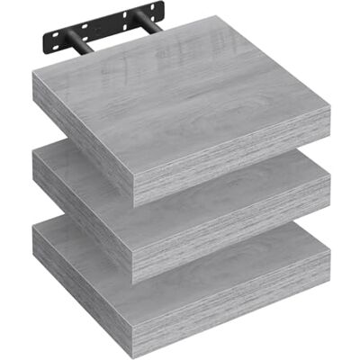 WOLTU Étagère Murale, Étagère Flottante de CD, Lot de 3, pour Salon, Cuisine, Chambre, Salle de Bain 25x22.9x3.8cm, Gris Chêne RG9365grei-3 - Publicité WOLTU Étagère Murale, Étagère Flottante de CD, Lot de 3, pour Salon, Cuisine, Chambre, Salle de Bain 25x22.9x3.8cm, Gris Chêne RG9365grei-3 - Publicité
