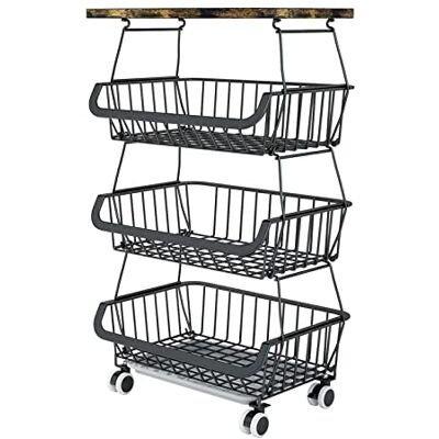 LANTUS Corbeille à Fruits et Légumes 4 Niveaux avec Roulettes Support de Rangement Empilable pour Cuisine et Garde-Manger Chariot de Rangement 40*30*72cm - Publicité LANTUS Corbeille à Fruits et Légumes 4 Niveaux avec Roulettes Support de Rangement Empilable pour Cuisine et Garde-Manger Chariot de Rangement 40*30*72cm - Publicité