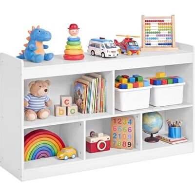 SONGMICS Étagère à Jouets pour Enfants, Meuble de Rangement Esprit Montessori, 5 Compartiments Ouverts, pour Chambre d’Enfant, Salle de Jeux, Salon, 30 x 112,2 x 65 cm, Blanc Nuage GKR052WZ01 - Publicité SONGMICS Étagère à Jouets pour Enfants, Meuble de Rangement Esprit Montessori, 5 Compartiments Ouverts, pour Chambre d’Enfant, Salle de Jeux, Salon, 30 x 112,2 x 65 cm, Blanc Nuage GKR052WZ01 - Publicité