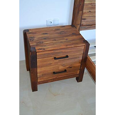altone Table de chevet avec 2 tiroirs en bois Acacia - Publicité altone Table de chevet avec 2 tiroirs en bois Acacia - Publicité
