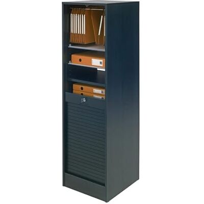 SIMMOB Classeur à Rideau 8 Tablettes 1 Kit Dossiers Serrure L 41,4 H 140,4 P 44 cm Noir - Publicité SIMMOB Classeur à Rideau 8 Tablettes 1 Kit Dossiers Serrure L 41,4 H 140,4 P 44 cm Noir - Publicité