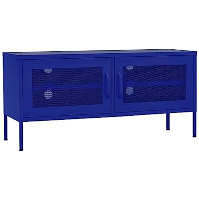 vidaXL Meuble TV Armoire Basse Centre de Divertissement Meuble Stéréo Salon Salle de Séjour Maison Intérieur Bleu Marine 105x35x50 cm Acier - Publicité vidaXL Meuble TV Armoire Basse Centre de Divertissement Meuble Stéréo Salon Salle de Séjour Maison Intérieur Bleu Marine 105x35x50 cm Acier - Publicité