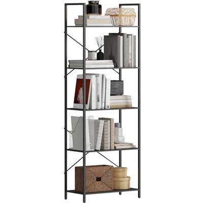 HOMCOM Bibliothèque à 5 Niveaux, étagère de Bureau Industrielle avec Cadre en métal, étagère de Rangement Ouverte pour Salon, Bureau, 60 x 30 x 170,5 cm, Noire - Publicité HOMCOM Bibliothèque à 5 Niveaux, étagère de Bureau Industrielle avec Cadre en métal, étagère de Rangement Ouverte pour Salon, Bureau, 60 x 30 x 170,5 cm, Noire - Publicité