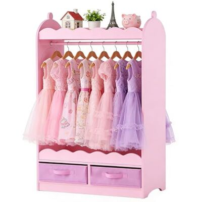 VEVOR Penderie Enfant avec Miroir, Armoire de Déguisement pour Petite Fille avec Tiroirs et Tringle à Vêtements, Organisateur pour Costumes de Princesse, pour Chambre d'enfant et Salle de Jeux, Rose - Publicité VEVOR Penderie Enfant avec Miroir, Armoire de Déguisement pour Petite Fille avec Tiroirs et Tringle à Vêtements, Organisateur pour Costumes de Princesse, pour Chambre d'enfant et Salle de Jeux, Rose - Publicité