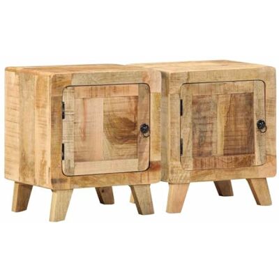 vidaXL Table de Chevet 2 pcs 40x32x46 cm Bois Massif de manguier Brut, Armoire de lit, Meuble de Chambre à Coucher, Table de Chevet en Bois - Publicité vidaXL Table de Chevet 2 pcs 40x32x46 cm Bois Massif de manguier Brut, Armoire de lit, Meuble de Chambre à Coucher, Table de Chevet en Bois - Publicité