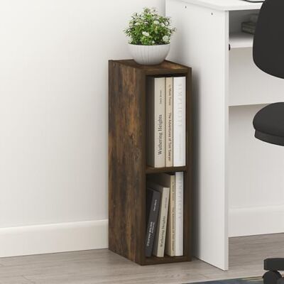 Furinno Fulda Étagère à Livres, Bibliothèque étroite à 2 Niveaux avec étagère de Stockage de 6 Pouces de Large pour Salon, Chambre, Bureau à Domicile, Pin Ambre, Amber Pine - Publicité Furinno Fulda Étagère à Livres, Bibliothèque étroite à 2 Niveaux avec étagère de Stockage de 6 Pouces de Large pour Salon, Chambre, Bureau à Domicile, Pin Ambre, Amber Pine - Publicité