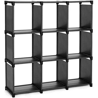 SONGMICS Étagère de Rangement à 9 Compartiments, Meuble de Rangement Ouvert, Bibliothèque, 30 x 110 x 110 cm, Organiseur pour Salon, Chambre, Salle de Bain, avec Marteau, Noir LSN45BK - Publicité SONGMICS Étagère de Rangement à 9 Compartiments, Meuble de Rangement Ouvert, Bibliothèque, 30 x 110 x 110 cm, Organiseur pour Salon, Chambre, Salle de Bain, avec Marteau, Noir LSN45BK - Publicité