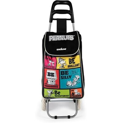 Excelsa Peanuts Be Chariot Porte-Charges, capacité 38 L, Sac Amovible, Hydrofuge - Publicité Excelsa Peanuts Be Chariot Porte-Charges, capacité 38 L, Sac Amovible, Hydrofuge - Publicité