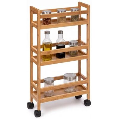 WELLHOME Carrello Ausiliario con 4 Ruote Bambù - Chariot utilitaire - Publicité WELLHOME Carrello Ausiliario con 4 Ruote Bambù - Chariot utilitaire - Publicité