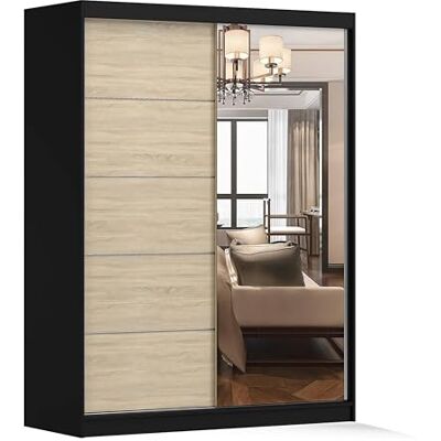 Fabryka Mebli Idźczak Vista 05 Armoire à portes coulissantes Élégante garde-robe avec miroir Convient à la chambre à coucher et au salon, design moderne (blanc/blanc) - Publicité Fabryka Mebli Idźczak Vista 05 Armoire à portes coulissantes Élégante garde-robe avec miroir Convient à la chambre à coucher et au salon, design moderne (blanc/blanc) - Publicité