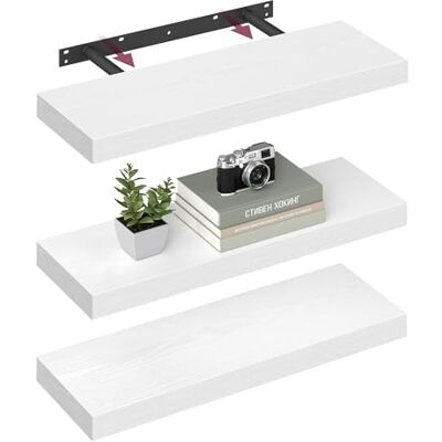 VASAGLE Étagères Murales, Lot de 3, Tablettes Flottantes, 20 x 60 x 3,8 cm, Étagères Suspendues pour Cadres Photo, Décoration, Rangement pour Salon, Bureau, Cuisine, Blanc Neige LWS026WE01-3J - Publicité VASAGLE Étagères Murales, Lot de 3, Tablettes Flottantes, 20 x 60 x 3,8 cm, Étagères Suspendues pour Cadres Photo, Décoration, Rangement pour Salon, Bureau, Cuisine, Blanc Neige LWS026WE01-3J - Publicité