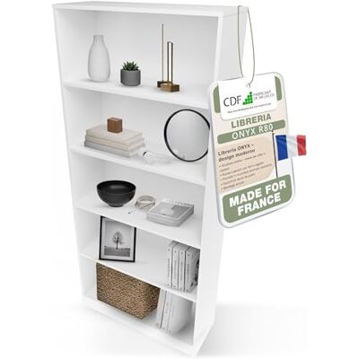 CDF Bibliothèque Ouverte Meuble à Case de Rangement avec Compartiments Colonne pour Bureau Salle à Manger Home Office Salon Livres Dossiers Décoration Chambre Modern Vertical Blanc 80 cm - Publicité CDF Bibliothèque Ouverte Meuble à Case de Rangement avec Compartiments Colonne pour Bureau Salle à Manger Home Office Salon Livres Dossiers Décoration Chambre Modern Vertical Blanc 80 cm - Publicité