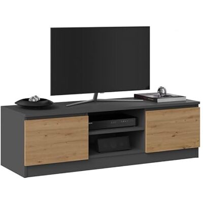 CDF Meuble TV Moderne Banc TV de Salon Support Multimédia avec Rangement et Passage de Câbles Design Scandinave sans Poignées pour Salon et Bureau 120 x 40 x 36 cm Chêne Artisan/Anthracite - Publicité CDF Meuble TV Moderne Banc TV de Salon Support Multimédia avec Rangement et Passage de Câbles Design Scandinave sans Poignées pour Salon et Bureau 120 x 40 x 36 cm Chêne Artisan/Anthracite - Publicité