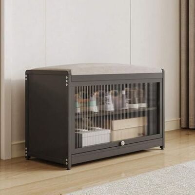 BAKAJI Meuble à chaussures avec assise et 2 compartiments intérieurs peu encombrants, meuble banc à chaussures avec porte transparente et base antidérapante pour entrée, chambre à coucher, entrée 70 x - Publicité BAKAJI Meuble à chaussures avec assise et 2 compartiments intérieurs peu encombrants, meuble banc à chaussures avec porte transparente et base antidérapante pour entrée, chambre à coucher, entrée 70 x - Publicité