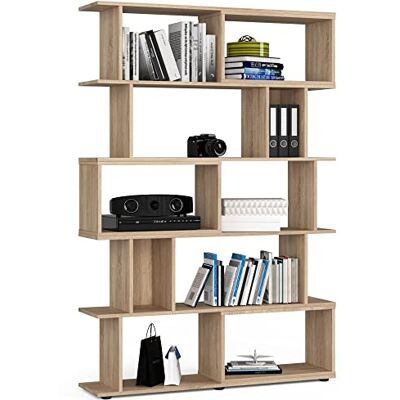 AKORD Fix 120 cm Bibliothèque 10 étagères Meubles indépendants Bibliotheque Bureau Etagere Bibliothèques pour Salon pour Le Bureau et la Maison Étagère Livre Chêne de Sonoma - Publicité AKORD Fix 120 cm Bibliothèque 10 étagères Meubles indépendants Bibliotheque Bureau Etagere Bibliothèques pour Salon pour Le Bureau et la Maison Étagère Livre Chêne de Sonoma - Publicité