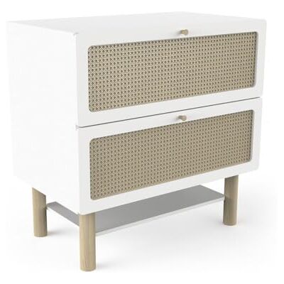 Demeyere Commode Bébé 2 Tiroirs Convertible en Commode A Langer – Gamme OCHNA Coloris Blanc Mat & Bois Hévéa 90 x 87 x 55 cm - Publicité Demeyere Commode Bébé 2 Tiroirs Convertible en Commode A Langer – Gamme OCHNA Coloris Blanc Mat & Bois Hévéa 90 x 87 x 55 cm - Publicité