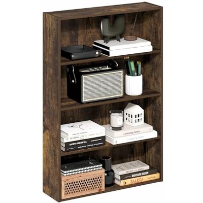 Furinno Basic Étagère, Bibliothèque À 4 Niveaux avec Étagère Ouverte, Étagère De Rangement Cubique, 15 X 61 X 89 Cm, pour Salon, Chambre, Bureau, Pin Ambré - Publicité Furinno Basic Étagère, Bibliothèque À 4 Niveaux avec Étagère Ouverte, Étagère De Rangement Cubique, 15 X 61 X 89 Cm, pour Salon, Chambre, Bureau, Pin Ambré - Publicité