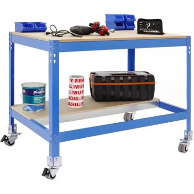 Simon Rack Simonrack BT0 Banc de travail à roulettes en bois Bleu 957 x 910 x 610 mm 280 kg - Publicité Simon Rack Simonrack BT0 Banc de travail à roulettes en bois Bleu 957 x 910 x 610 mm 280 kg - Publicité