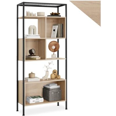 tectake ® Étagère Bibliothèque 75 x 31 x 170,5 cm 5 Niveaux et 3 compartiments, Meuble de Rangement Bibliotheque Style Industriel Meuble Salon Bureau Chambre Etagere Rangement Etagere Livre, Bois clair - Publicité tectake ® Étagère Bibliothèque 75 x 31 x 170,5 cm 5 Niveaux et 3 compartiments, Meuble de Rangement Bibliotheque Style Industriel Meuble Salon Bureau Chambre Etagere Rangement Etagere Livre, Bois clair - Publicité
