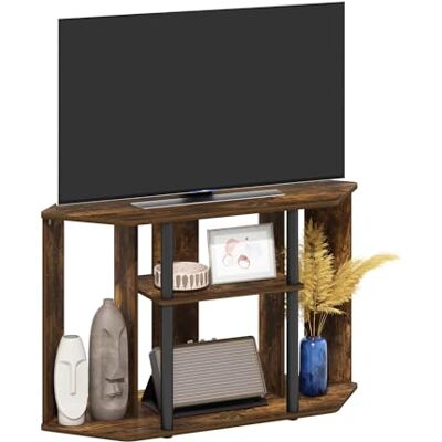 Furinno Classique Meuble Poteaux en Plastique pour TV, Bois d'ingénierie, Pin Ambre/Noir, 98,3 (L) x 60,2 (H) x 29,7 (P) cm - Publicité Furinno Classique Meuble Poteaux en Plastique pour TV, Bois d'ingénierie, Pin Ambre/Noir, 98,3 (L) x 60,2 (H) x 29,7 (P) cm - Publicité