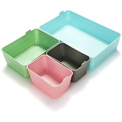com-four ® Ensemble de 4 boîtes de rangement organisateur d'armoires de différentes tailles boîte de rangement pour tiroir et étagère (4 couleurs 4 pièces) - Publicité com-four ® Ensemble de 4 boîtes de rangement organisateur d'armoires de différentes tailles boîte de rangement pour tiroir et étagère (4 couleurs 4 pièces) - Publicité