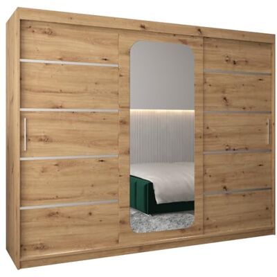 Abiks Möbel - ARMOIRE PROMO V2 - Porte coulissante à 3 portes - Garde-robe - Publicité Abiks Möbel - ARMOIRE PROMO V2 - Porte coulissante à 3 portes - Garde-robe - Publicité