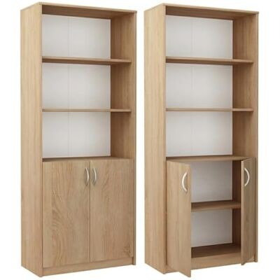 Home Collective Bibliothèque à 5 niveaux et 2 portes, armoire polyvalente, armoire de ménage en finition mate, classeur étagère de 74 cm de large, étagère sur pied avec 4 étagères, pour chambre, salon, couloir sonoma - Publicité Home Collective Bibliothèque à 5 niveaux et 2 portes, armoire polyvalente, armoire de ménage en finition mate, classeur étagère de 74 cm de large, étagère sur pied avec 4 étagères, pour chambre, salon, couloir sonoma - Publicité