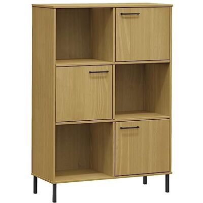 vidaXL Bibliothèque avec Pieds en métal Marron 90x35x128,5cm Bois Oslo, étagère à Livres, casier à Livres, étagère en Bois, Rangement de Livres - Publicité vidaXL Bibliothèque avec Pieds en métal Marron 90x35x128,5cm Bois Oslo, étagère à Livres, casier à Livres, étagère en Bois, Rangement de Livres - Publicité