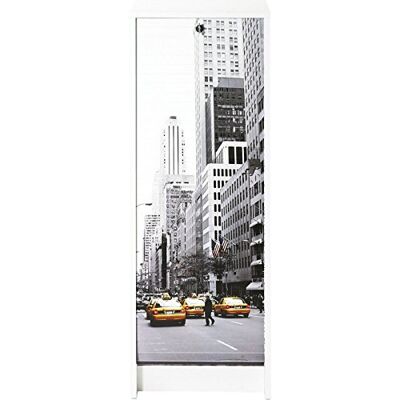 SIMMOB Classeur à Rideau Blanc 5 Niches Serrure 37,8 x 103,8 x 38,4 cm Scene New York 504 - Publicité SIMMOB Classeur à Rideau Blanc 5 Niches Serrure 37,8 x 103,8 x 38,4 cm Scene New York 504 - Publicité