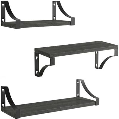 AMADA HOMEFURNISHING Amada Lot de 3 Etagere Murale, Étagère Murale en Bois Rustique Chambre, Salle de Bains, Salon, Cuisine ou Buanderie, Étagère Murale Bois et Décoration, Noir - Publicité AMADA HOMEFURNISHING Amada Lot de 3 Etagere Murale, Étagère Murale en Bois Rustique Chambre, Salle de Bains, Salon, Cuisine ou Buanderie, Étagère Murale Bois et Décoration, Noir - Publicité