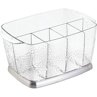 InterDesign iDesign Rain boite pour couverts et serviettes de table portatif, support couvert en plastique et acier inoxydable, transparent/argenté - Publicité InterDesign iDesign Rain boite pour couverts et serviettes de table portatif, support couvert en plastique et acier inoxydable, transparent/argenté - Publicité
