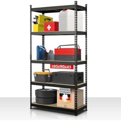 KARAT Étagères pour Charges Lourdes Étagères Enfichables avec 5 tablettes à Hauteur réglable – Rayonnages en métal Idéal pour Cave Garage Entrepôt Stockage, Rhino (Noir, 180 x 90 x 60 cm (HxLxl)) - Publicité KARAT Étagères pour Charges Lourdes Étagères Enfichables avec 5 tablettes à Hauteur réglable – Rayonnages en métal Idéal pour Cave Garage Entrepôt Stockage, Rhino (Noir, 180 x 90 x 60 cm (HxLxl)) - Publicité