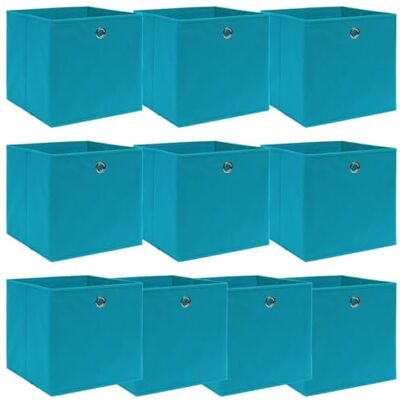 vidaXL 10x Boîtes de Rangement Pliable Organisateur Bac de Stockage Coffre de Rangement Chaussettes Sous-vêtements Bleu Azuré 32x32x32 cm Tissu - Publicité vidaXL 10x Boîtes de Rangement Pliable Organisateur Bac de Stockage Coffre de Rangement Chaussettes Sous-vêtements Bleu Azuré 32x32x32 cm Tissu - Publicité