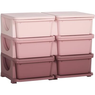 HOMCOM Tour de Rangement en Plastique pour Enfants à 3 Niveaux avec 6 tiroirs, boîtes de Rangement, tiroirs Rangement Jouet pour Chambre d'enfant, crèche, Salon, pour garçons et Filles 3-6 Ans, Rose - Publicité HOMCOM Tour de Rangement en Plastique pour Enfants à 3 Niveaux avec 6 tiroirs, boîtes de Rangement, tiroirs Rangement Jouet pour Chambre d'enfant, crèche, Salon, pour garçons et Filles 3-6 Ans, Rose - Publicité