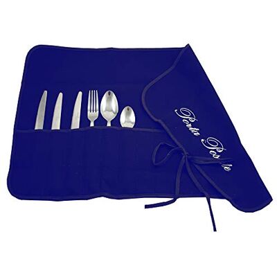 MAGIE DI CASA Porte-Couverts en Tissu 35 x 62 cm brodé – Embouti 1 à 1 – Fabriqué en Italie (Bleu) - Publicité MAGIE DI CASA Porte-Couverts en Tissu 35 x 62 cm brodé – Embouti 1 à 1 – Fabriqué en Italie (Bleu) - Publicité