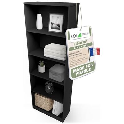 CDF Bibliothèque Ouverte Meuble à Case de Rangement avec Compartiments Colonne pour Bureau Salle à Manger Home Office Salon Livres Dossiers Décoration Chambre Modern Vertical Noir 60 cm - Publicité CDF Bibliothèque Ouverte Meuble à Case de Rangement avec Compartiments Colonne pour Bureau Salle à Manger Home Office Salon Livres Dossiers Décoration Chambre Modern Vertical Noir 60 cm - Publicité